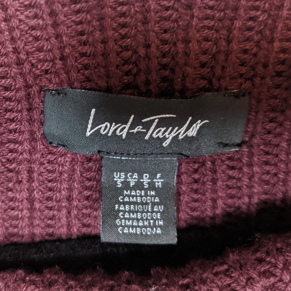 Lord & Taylor Burgundy Knit Sweater Size S 🍂 - Picture 5 of 10